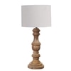 Devansh Grey Cotton Table Lamp With  Wood Natural Base (7X17.5 Inches)-7