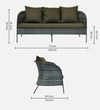 Paris 3+1+1 Seater Wicker Sofa Set in Dual Tone Grey Colour