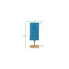 Flannery Turquoise Jute lamp with Square Natural Wood Base