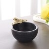 Marble Nut candy  Bowl Brass Dog embedded