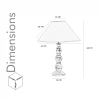 Saki Frosted White Wood Table Lamp with Beige Cotton Shade
