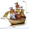 Desert Art Metal Handpainted Golden Ship Showpiece