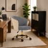 Doe Buck Paolo Beige Houndstooth Upholstered Swivel Office Chair