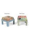 Blane Sheesham Wood Country Side Coffee Table Set With 4 Stools In Antique Multi-Colour Finish