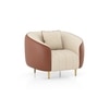 Amora 1 Seater Fabric Sofa In Dual Tone Birch Beige And Sienna Brown Colour