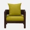Rangrez Sheesham Wood 1 Seater Sofa in Provincial Teak Finish