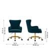 Doe Buck Adan Modern Teal Velvet Office Chair