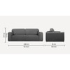 Parega 3 Seater Pull Out Sofa cum Bed  in Grey Colour