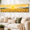 Sunflower Field Landscape Canvas Wall Art 12 x 46 Inch