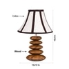 Devansh Multicolor Vintage Cotton Table Lamp With Wood Pebble Lamp (12X12X16.5) Inches -C
