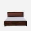 Dhunja Solid Sheesham Wood  King Size  Upholstered  Bed In Provincial Teak Finish