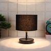 Vendela Black Fabric Shade Table Lamp with Black Iron Base