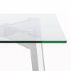 Carmen 6 Seater Glass Top Dining Table In Silver Finish