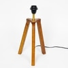 Griffith hand crafted Solid wood honey finish Tripod Table Lamp With Black Cotton Shade