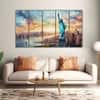 The Castle Decor Statue Of Liberty Wall Painting Wooden Framed Digital Painting 27x48 Inch