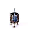 Desert Art Metal Handpainted Blue Elephant Pen Stand
