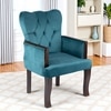 Arista Sheesham Wood Accent Chair Set of 2 in Turquoise