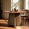 Akar Solid Wood Four Seater Dining Table in Gold Finish