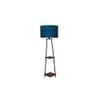 Rosemary Blue Cotton Floor Lamp with Solid Wood