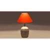Orange cotton with White Brushed Wood Table Lamp