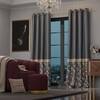 Stoa Paris Satin Long Door Curtain, 70% Blackout Curtains, Sun Protection, Set of 2, Versailles - Regal Slate