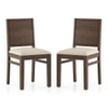 Atlas Dining Chair Set 2 In Danish Walnut Finish With Wheat Brown Colour Fabric