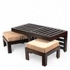 Ikiriya Sheesham Wood Accent Coffee Table Set in Dark Walnut Finish