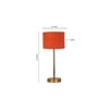 Orange Jute with Metal Gold Table Lamp