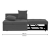 Midora 1 Seater Pull Out Sofa cum Bed  in Dark Grey Colour