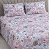 Pink floral 400 Tc Cotton Flat  Super King Size Bedsheet With 2 Pillow Cover