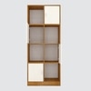 8 Shelves Semi Open Multipurpose Matrix Kitchen Cabinet In Highland Pine & Plateau Apple Finish