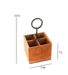 Ireka Home Block Buddy Utensils Holder – Wooden Cutlery Organizer Stand