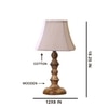Devansh Off-White Cotton Vintage  Lamp With Wood Base (12X8X18.25)