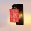 Devansh Solid Wood Electric Wall Light in Brown Colour with Maroon Shade Count of 1 Light