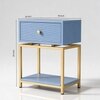 Blue Horizon Wood Side Table in Blue & Gold Colour