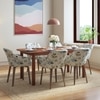 Dane Solid Wood Dining Table 6 Seater with 6 Rochelle Lounge Chairs (Finish: Honey, Colour: Adrian Velvet)