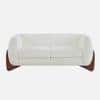 Amala Velvet 2 Seater Sofa in White Colour