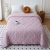 Pink Floral Comforter Quilted Reversible Cotton 350 Gsm Double Bed 240 X 220 Cms