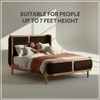 Valerio Duo-Panel Luxe Queen Size Bed in Chocolate Brown colour Velvet with Oak wood Frame