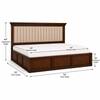 Leher Solid Wood Compact King Bed Hydraulic Storage Provincial Teak Finish Mattress 72 x 72 Inches