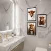 The Castle Decor Highland Cow Bathroom Wall Art Set of 3 8x12 Inch