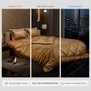 Stoa Paris Comforter Set Double Bed, 300TC Satin Double Bed Comforters in Eternal Glow