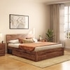 Boston Solid Wood King Size Drawer Storage Bed In Teak Finish