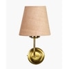 Devansh Metal Electric Wall Light in Gold Colour with Beige Shade Count of 1 Light