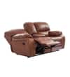 Tigris Leatherette 2 Seater Manual Recliner Sofa in Brown