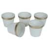 Pot Planter Set Of 5 In White And Gold Colour