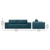 Riyab 3 Seater Pull Out Sofa cum Bed  in T Blue Colour