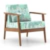 Brooks Armchair Teak Wood In Natural Finish with Chitra Velvet Colour