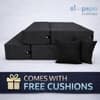 Sleep Spa Foldable 3 Seater Double Foam Fold Out Sofa Cum Bed in Dark Grey Colour