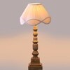 Devansh Off-White Cotton Vintage  Lamp With Wood Base (12X12X23.25)